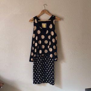 Maeve Black and Tan sleeveless dress